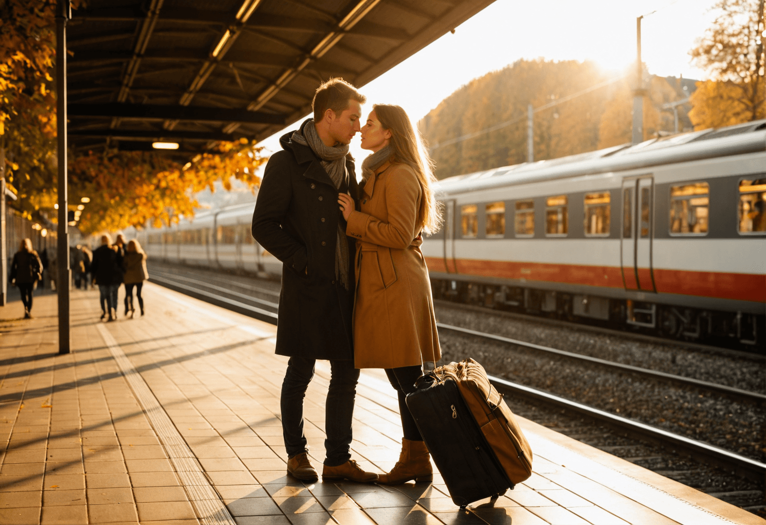 Frau schaut nachdenklich aus dem Fenster