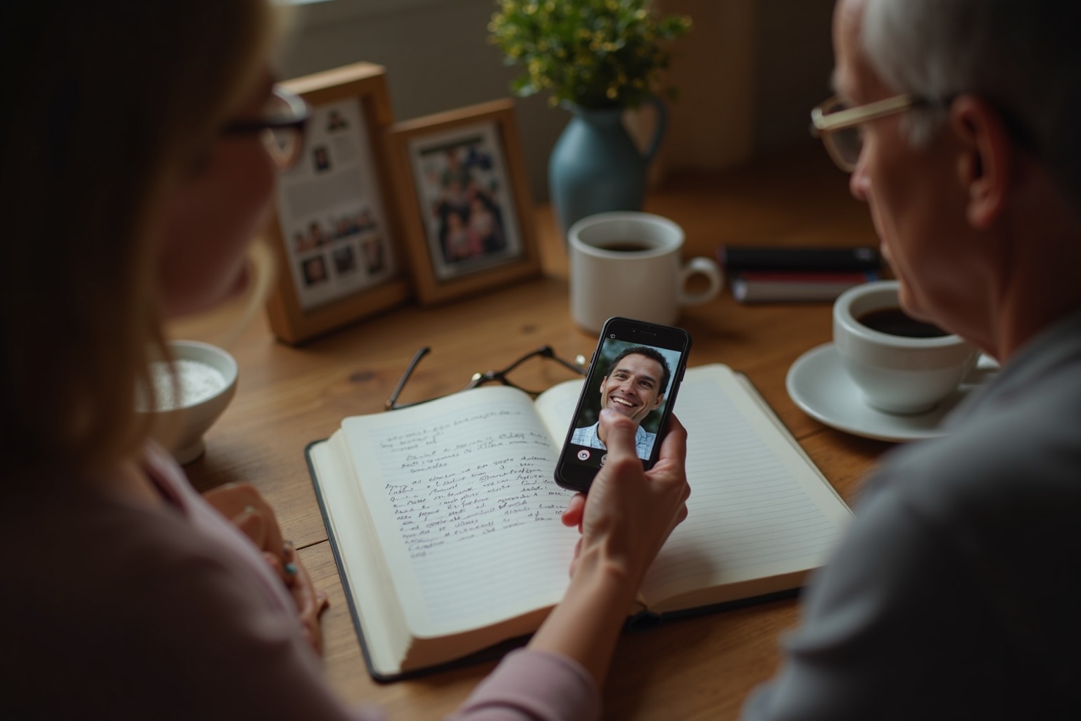 Reifes Paar genießt gemeinsam ein Glas Wein auf einer Terrasse