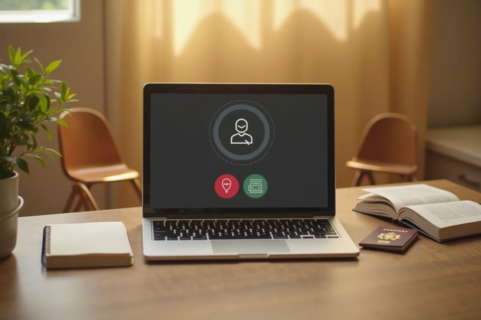 Studentin mit Laptop im Auslandswohnheim