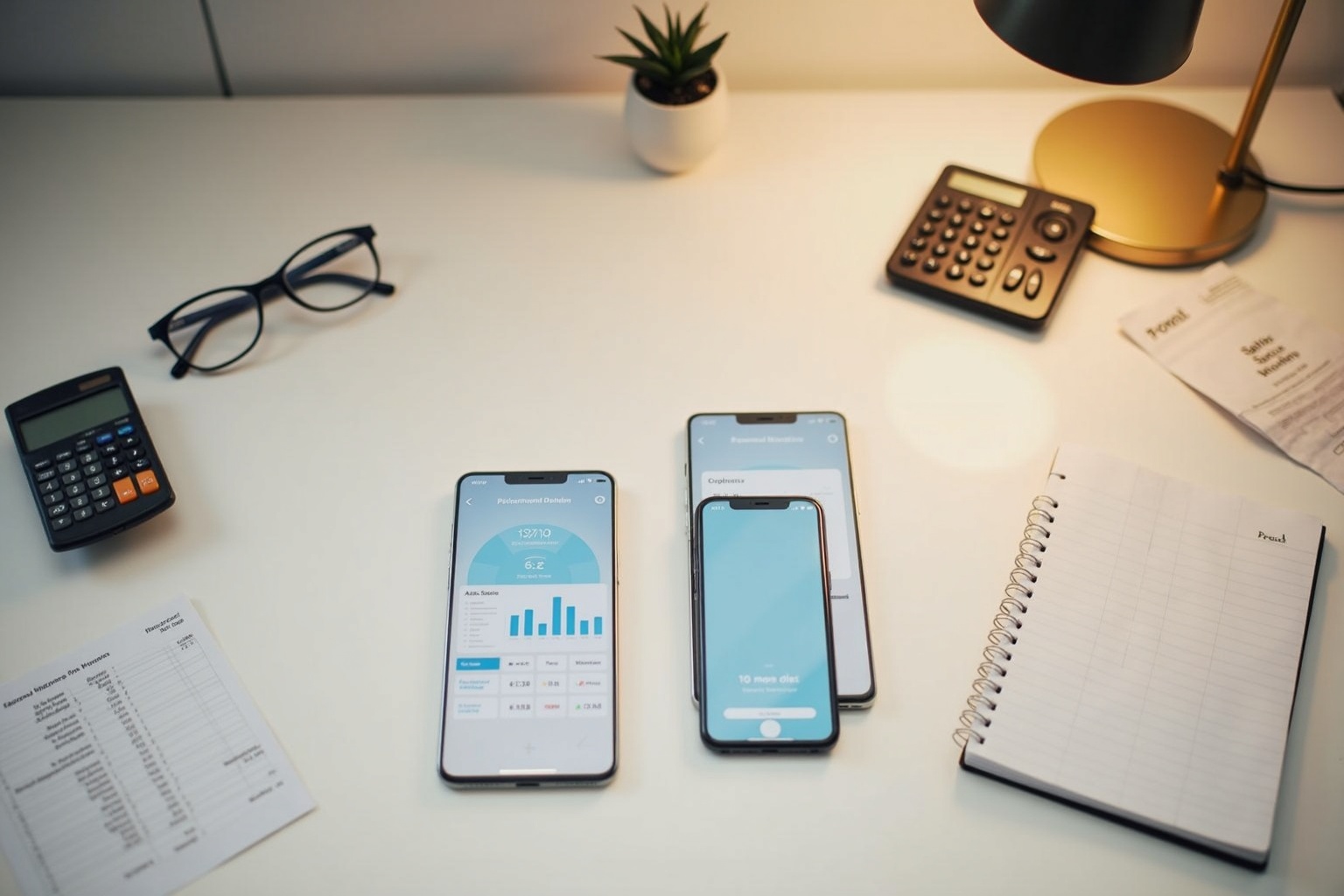 Paar plant gemeinsam Budget am Küchentisch